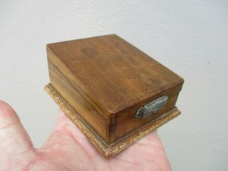 An Antique Olive Wood Pocket Watch Box C1900