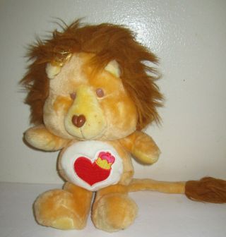 Vintage Care Bear Cousins Brave Heart Lion 13 " Plush Kenner 1984 Heart Crown