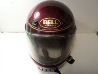 Vintage Bell Star Xl Motorcycle Helmet Size 8 1/8 Red With Gold Stripes