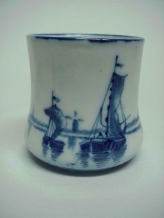 Antique Porcelain Blue Delft Blue Color Toothpick Sailboats & Windmill Germany