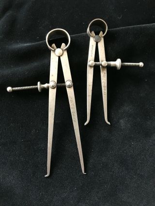 VINTAGE MEASURING CALIPERS ANTIQUE MACHINIST HAND TOOLS: Craftsman & The LSS Co. 2
