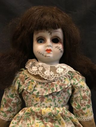 Creepy Scary Exorcist Gothic Doll Haunted Dolls Spooky 18” X 5” Horror Vintage