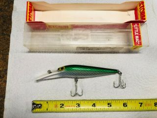 Vintage Storm Little Mac Fishing Lure Box Oklahoma Collectable Green Scale