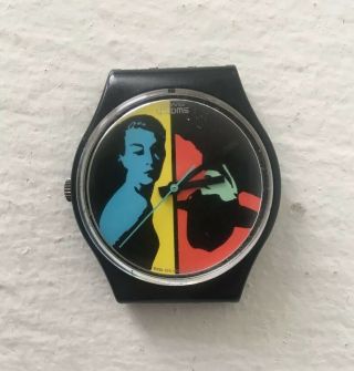 Vintage 80s Swatch Watch Cowboy Woman Missing Battery Cap And Bands 2