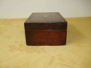 ANTIQUE MAHOGANY & MOTHER OF PEARL BOX FOR RESTORATION. 3