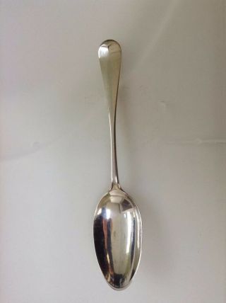 18th Century English Sterling Serving Spoon With Raised Shell Bowl
