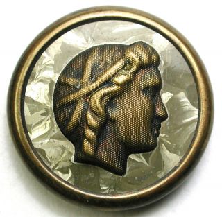 Bb Antique Button Brass Woman 