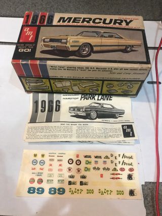 Amt 1966 Mercury Parklane Box & Decal & Inst Kit 6326 Circa 1966