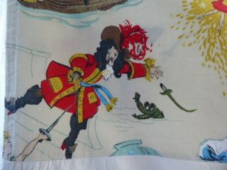 Vintage Walt Disney ' s Peter Pan,  Tinkerbell,  Capt.  Hook,  Wendy & Boys Fabric 4