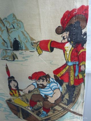 Vintage Walt Disney ' s Peter Pan,  Tinkerbell,  Capt.  Hook,  Wendy & Boys Fabric 5