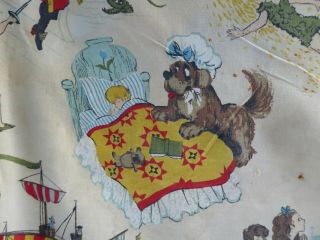 Vintage Walt Disney ' s Peter Pan,  Tinkerbell,  Capt.  Hook,  Wendy & Boys Fabric 8