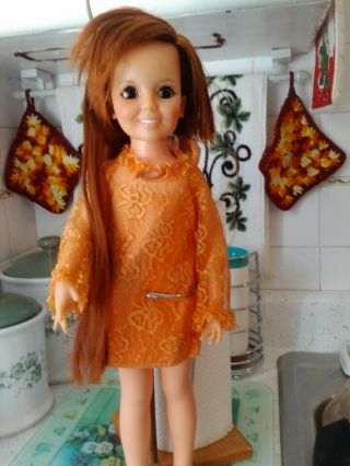 1969 Ideal Grow Hair Crissy Doll 18 " Tall Red Hair Vintage She Is 60 Years Old.