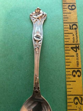 ANTIQUE STERLING SILVER SPOON MORNING GLORY THEME ALVIN MANUFACTURING 21 GRAMS 2