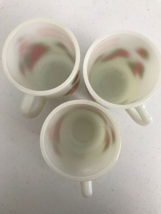 3 Vintage Strawberry Shortcake Coffee Mugs Anchor Hocking 1980 White Milk Glass 5