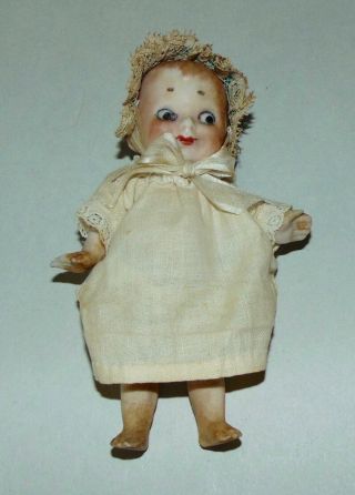 ANTIQUE All Bisque GOOGLY DOLL Unmarked 2