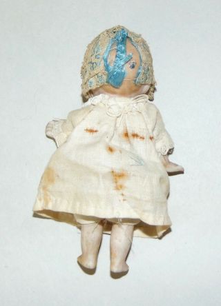 ANTIQUE All Bisque GOOGLY DOLL Unmarked 3