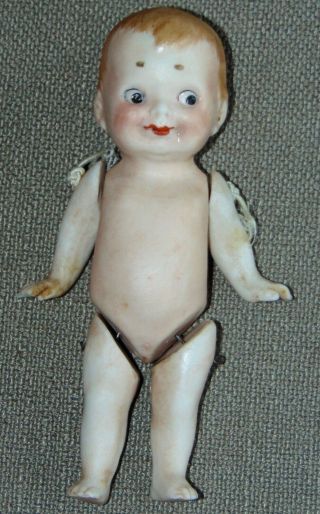 ANTIQUE All Bisque GOOGLY DOLL Unmarked 4
