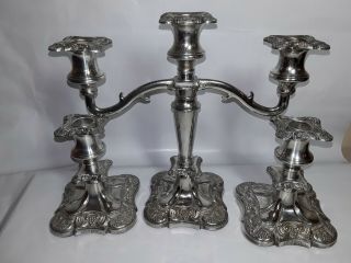 vintage candelabra silver plated set x3 gothic 2