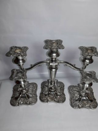 vintage candelabra silver plated set x3 gothic 3