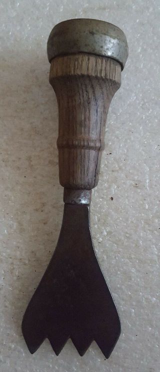 Antique Vintage Very Unusual Ice Chipper Pick Kitchen Utensil 4 Four Tine Tines