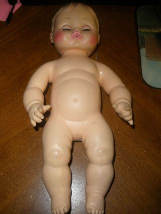 Vintage Horsman Baby Doll 12 " Molded Hair Eyelashes Drinks & Wets