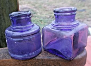 Purple Colored Sanford Ink Bottles 1 Square Dug Decorative L@@k