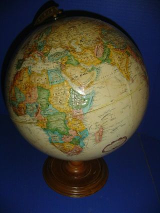 Vintage Replogle World Classic Series 12 " Rotating Raised Globe Wood Base Ussr
