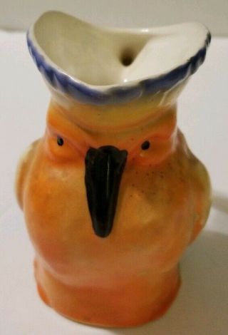 Antique Art Deco Ceramic Parrot Pitcher Vase Czecho - Slovakia