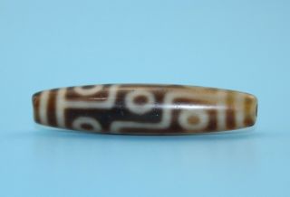53 12 Mm Antique Dzi Agate Old 9 Eyes Bead From Tibet