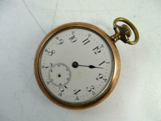 Antique Open Face Pocket Watch.  800 Ancre De Precision Swiss Parts Vintage Old