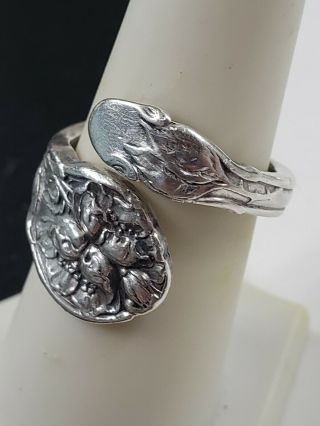 Antique Vintage Sterling Silver Spoon Ring Sz 8 (8 G)
