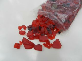 2.  58 Pounds Bulk Red Antique Glass Tumbled In Beach Sand