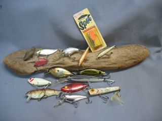 Vintage/old Fishing Lures - 14 Antique Baits - Rebel - Cordell Spot - Big O - Storm Thin