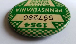 1954 PA Pennsylvania Resident Fishing License Button Vintage Pin pinback 3