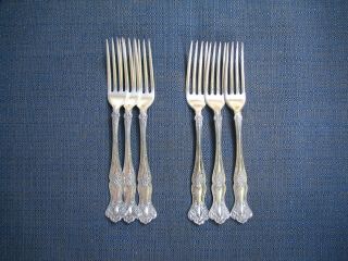 6 Vintage 1847 Rogers Bros Grape 7 1/16 " Luncheon Forks