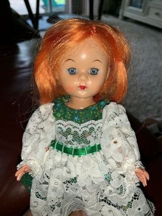 Vintage 1950’s Unmarked Ginny Clone 8 " Doll Virga? Ginger? Red Hair