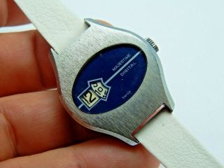 Vintage Majestime Digital Jump Hour Mechanical Wind Up Wrist Watch Dolmy Swiss
