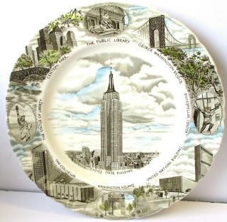Antique Ny Empire State Building Souvenir Johnson Brothers Plate England