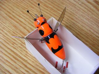 C Hines Heddon Style Crazy Crawler in Red Velvet Ant Color 2 3/4 