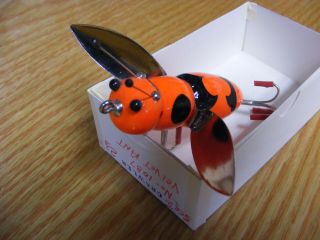 C Hines Heddon Style Crazy Crawler in Red Velvet Ant Color 2 3/4 