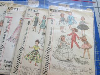 16 Vintage Asst Sewing Patterns For Toddler And Girl/young Adult Dolls