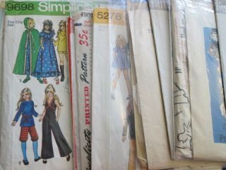 16 VINTAGE ASST SEWING PATTERNS FOR TODDLER AND GIRL/YOUNG ADULT DOLLS 3