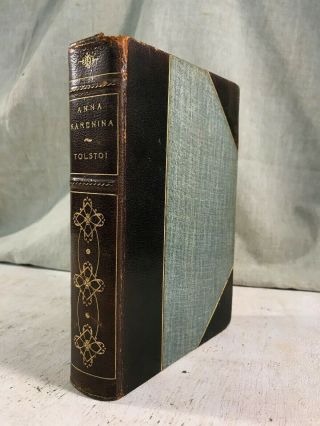 Anna Karenina By Leo Tolstoi Antique Leather Bound Book Decor Literature