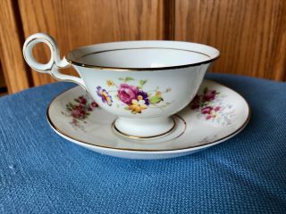 Vintage Floral Tea Cup And Saucer Bone China Made In England