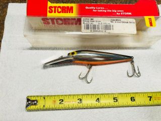 Vintage Storm Little Mac Fishing Lure Box Oklahoma Collectable Silver Orange