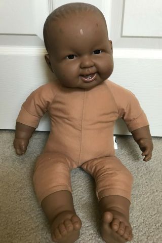 20 " Berenguer African American Baby Life Size Cloth And Vinyl Arms Legs