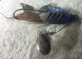 Vintage Shannon Spoon Fishing Lure,  2 1/2,  2 Spinners,  Tail
