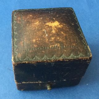 Antique Jewellery Box For A Ring,  Empty,  Brown Leather Exterior Fowler & Oldfield