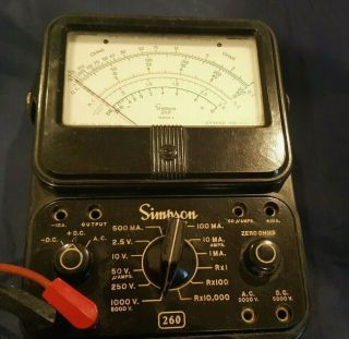 Vintage Simpson 260 Series 3 Multimeter Tester (volt - Ohm - Milliameter) Amp