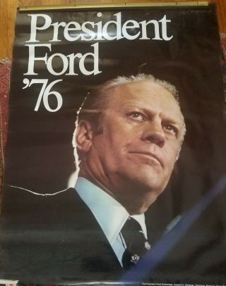 Giant President Gerald R Ford Campaign Poster 1976 38 " X 50 1/2 "